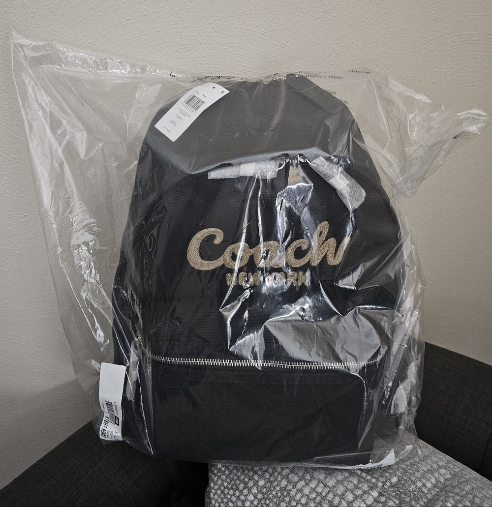 Coach Black and Beige Cargo Backpack